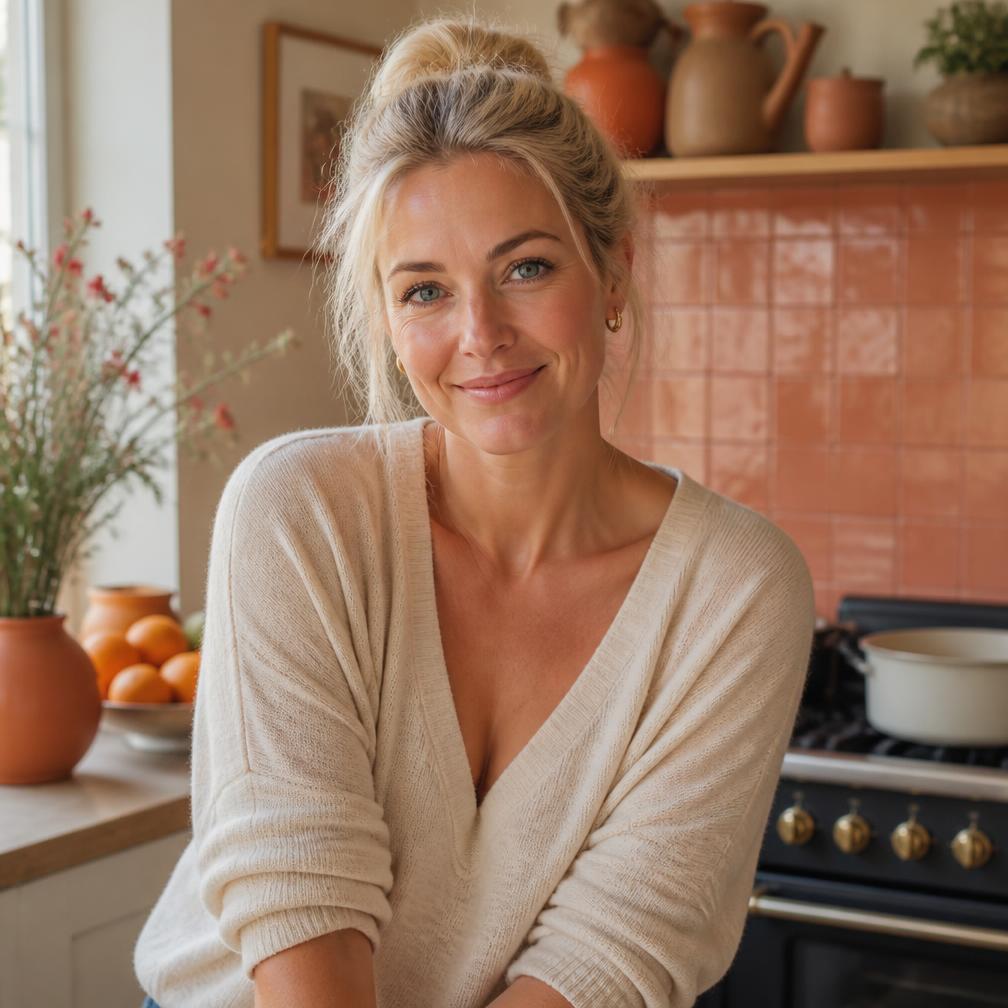 Marleen, maker van het e-book, in haar keuken
